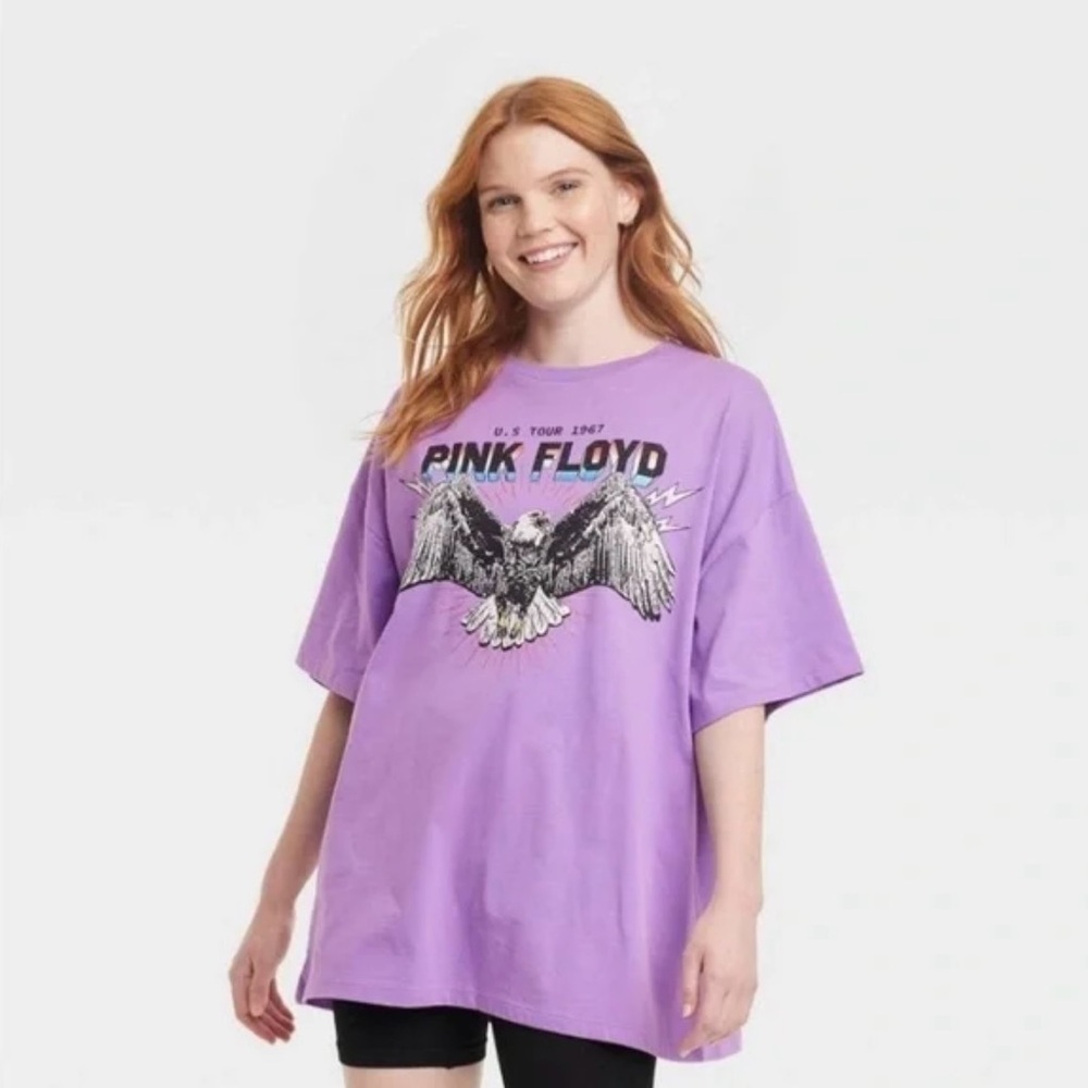 Pink Floyd Short Sleeve Oversized Graphic T-Shirt - Purple NWT XL
